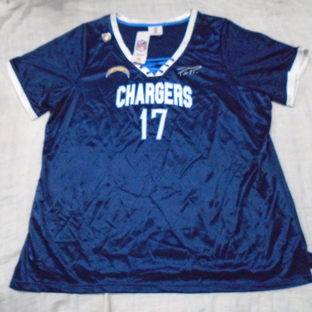 San Diego Chargers Philip Rivers Lace Up NFL Team Apparel Women's Top Size 3XL